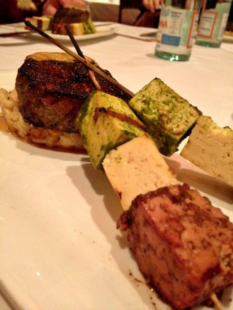 Tofu kabobs at Fleming's in West Des Moines